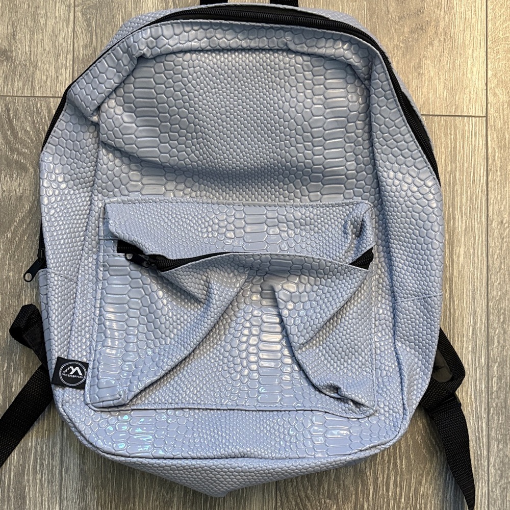 Stylish Blue Textured Backpack